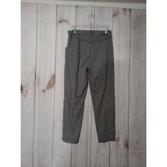 Gingham Checkered High Waist Cropped Pants Trousers Career Casual - Picture 2 of 7
